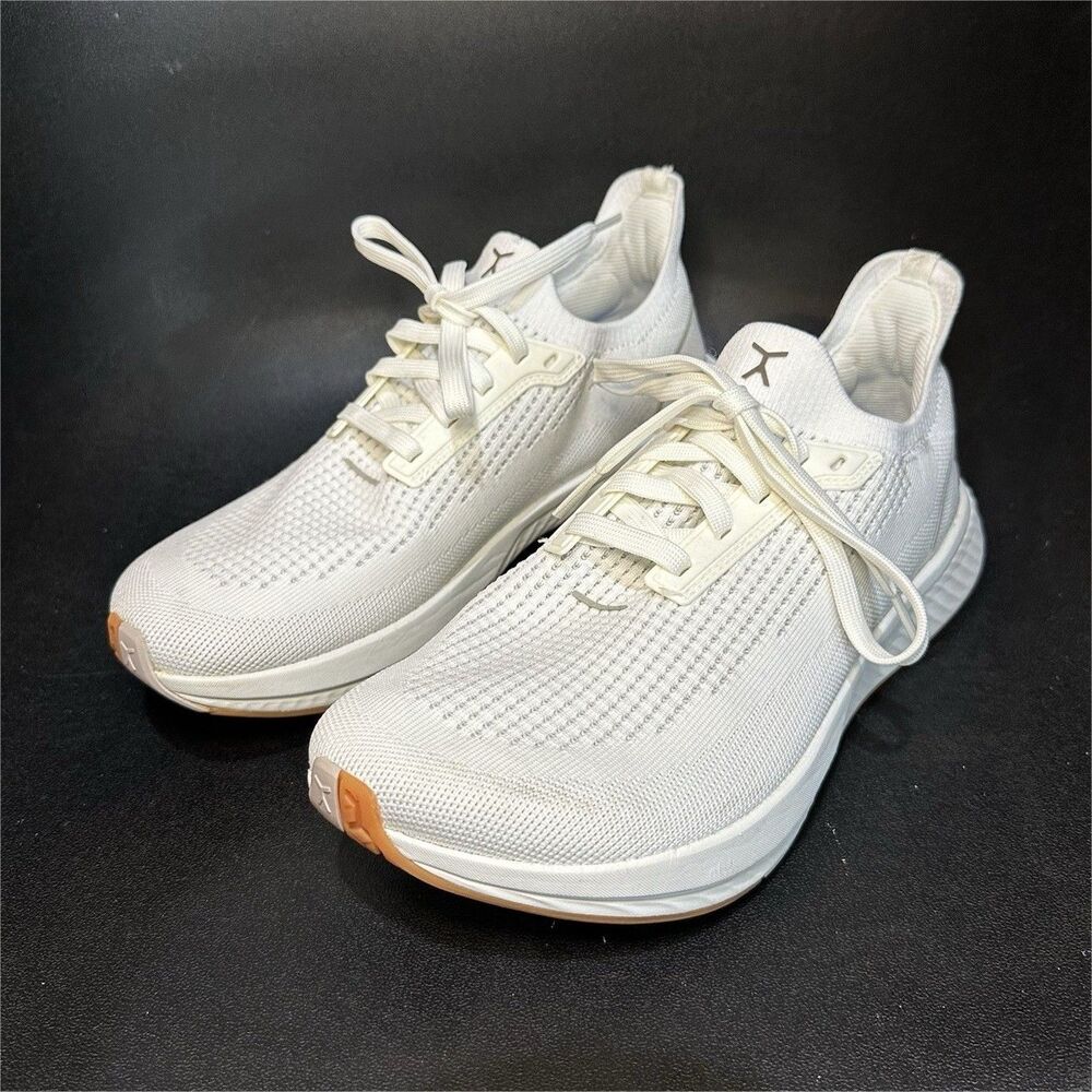 Flux Womens's White Low Top Lace-Up Athletic Sneakers w/ Rubber Outsole US 9